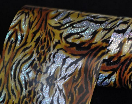 Roll Tiger Fur Fashion Lady Nail Art Glue Transfer Foil Tips Toes Decor Sticker GL12