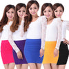 Women's Sexy Pencil Candy Color Stretchy Slim Seamless Skirt