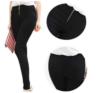 Lady Trousers Skinny Capris Zipper Pencil Pants Leggings