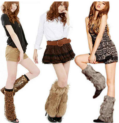 Women Winter warm boots high socks/Leg Warmers furs Boots