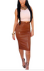 Zanzea  Women Soft PU Leather Skirt High Waist Slim Hip Pencil Skirts