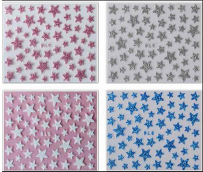 Fashion 3d DIY Glitter Star Nail Art Shinning of Nail Stickers NC132